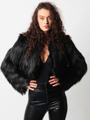 Black Crop Fur Jacket