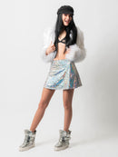 White Crop Fur Jacket