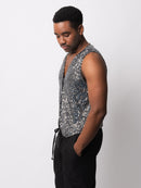 Silver Sequin Waistcoat