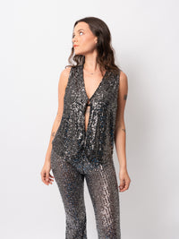 Silver Sequin Waistcoat