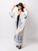 Blue Bamboo Print Kimono