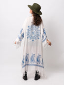 Blue Bamboo Print Kimono