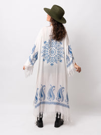 Blue Bamboo Print Kimono