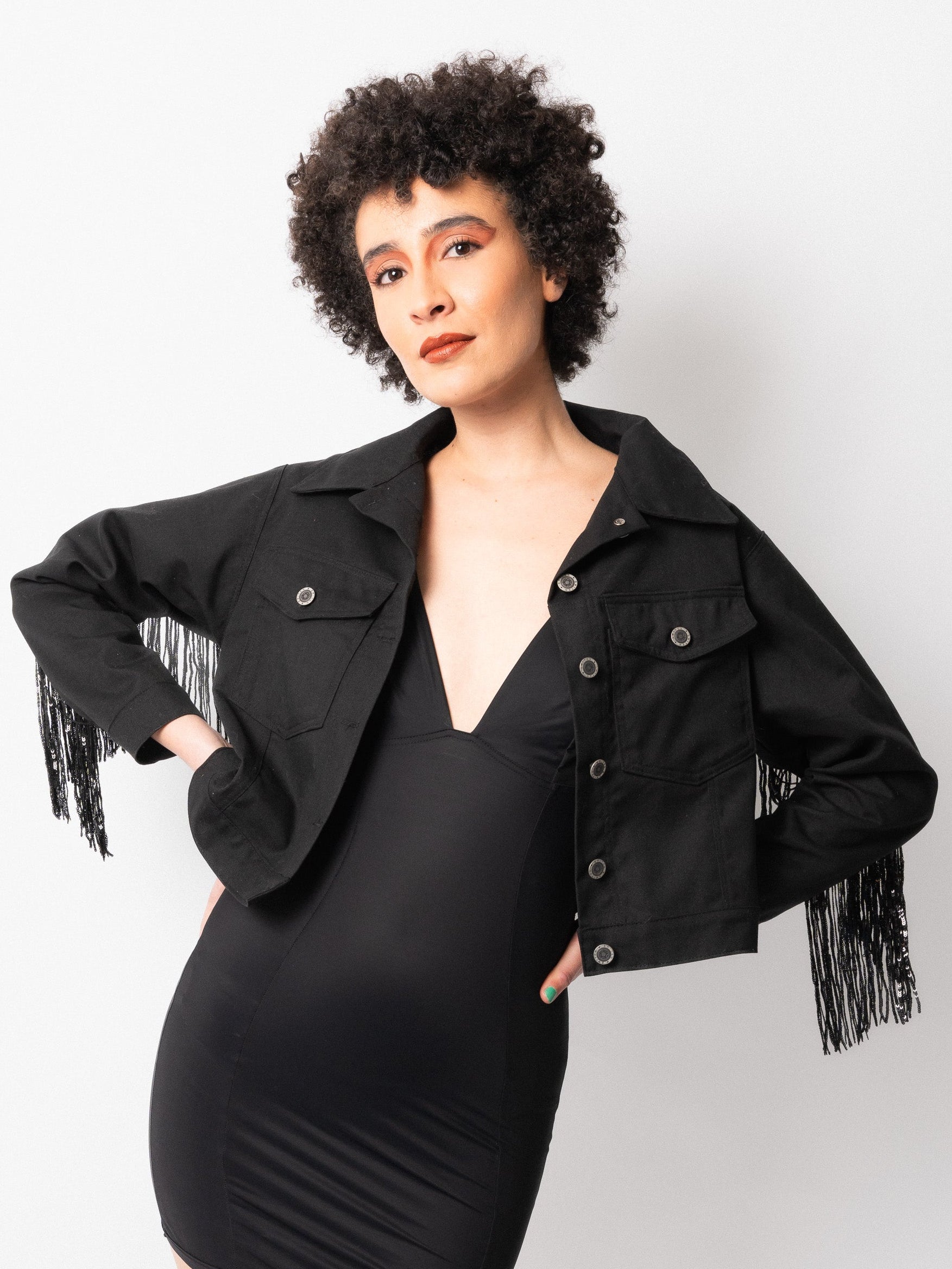 Black Evil Eye Cotton Jacket