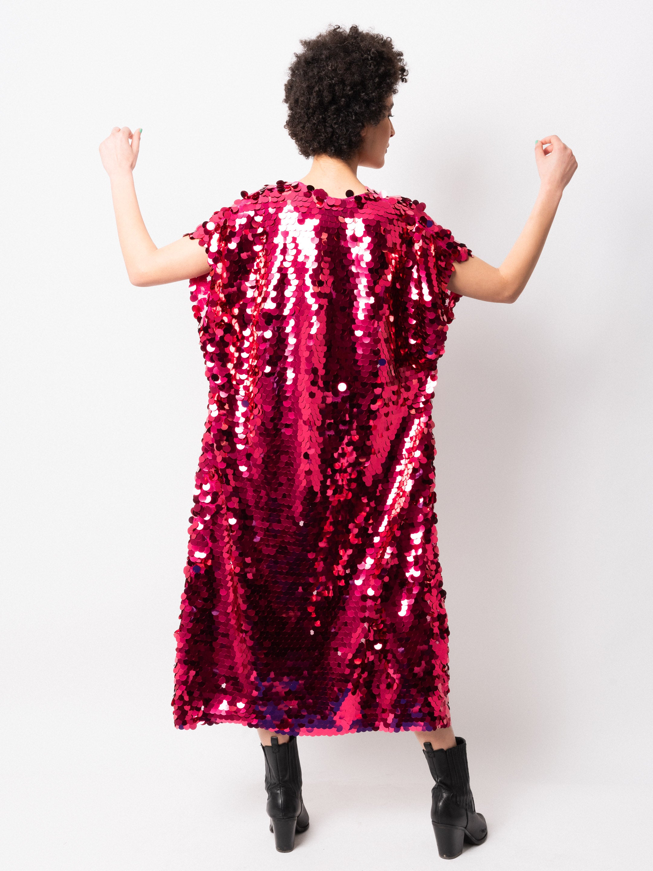 Pink Maxi Sequin Kimono