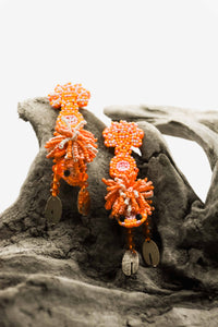 tassel Lobster 3D beaded Earrings