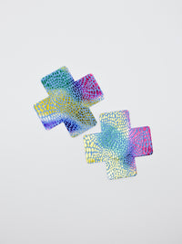 Blue Satin Cross Pasties