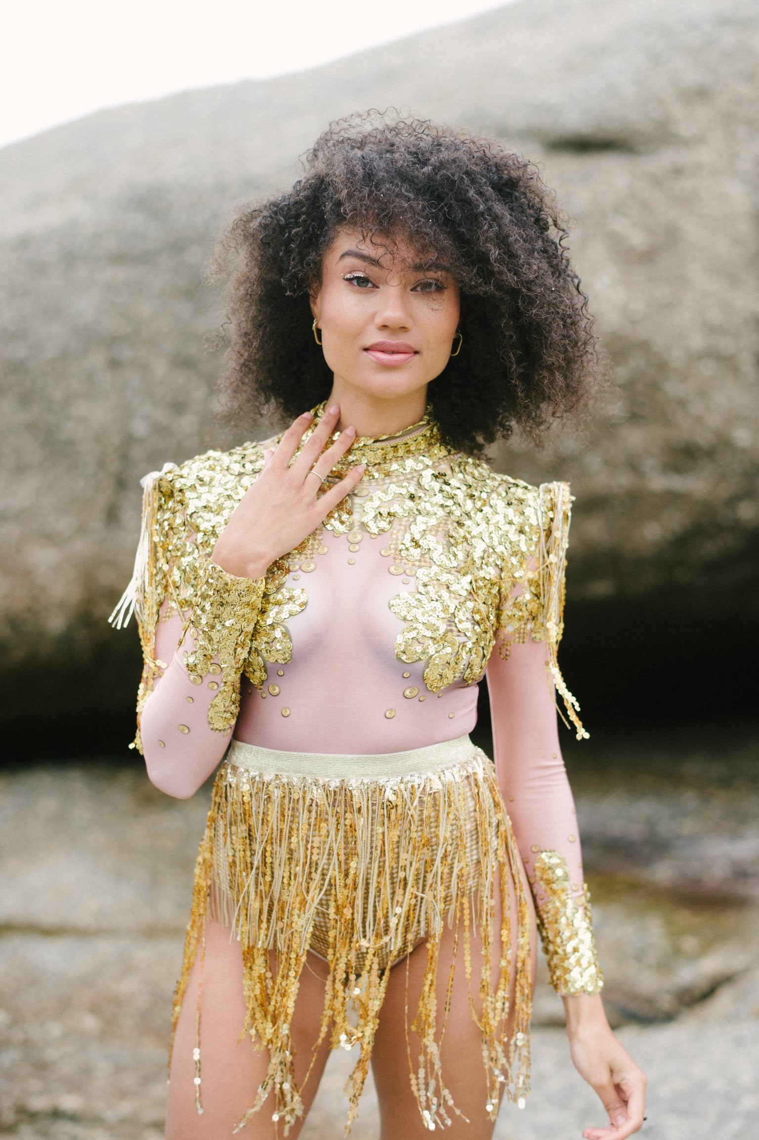 Gold Liquid Bodysuit