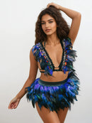 Feather Skirt Blue