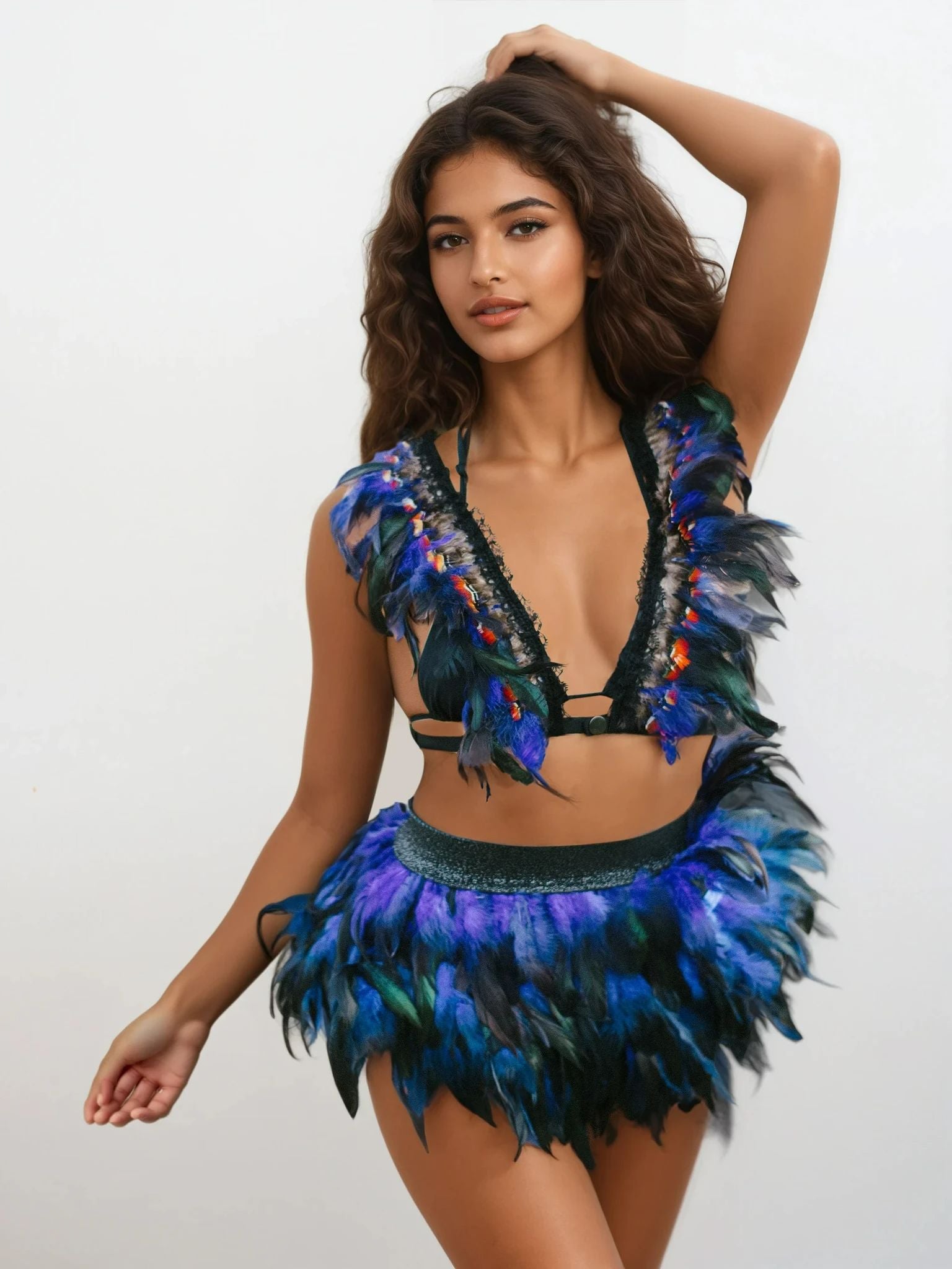 Feather Skirt Blue