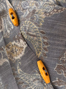 Faded Blue Paisley Pangea Hooded Shirt
