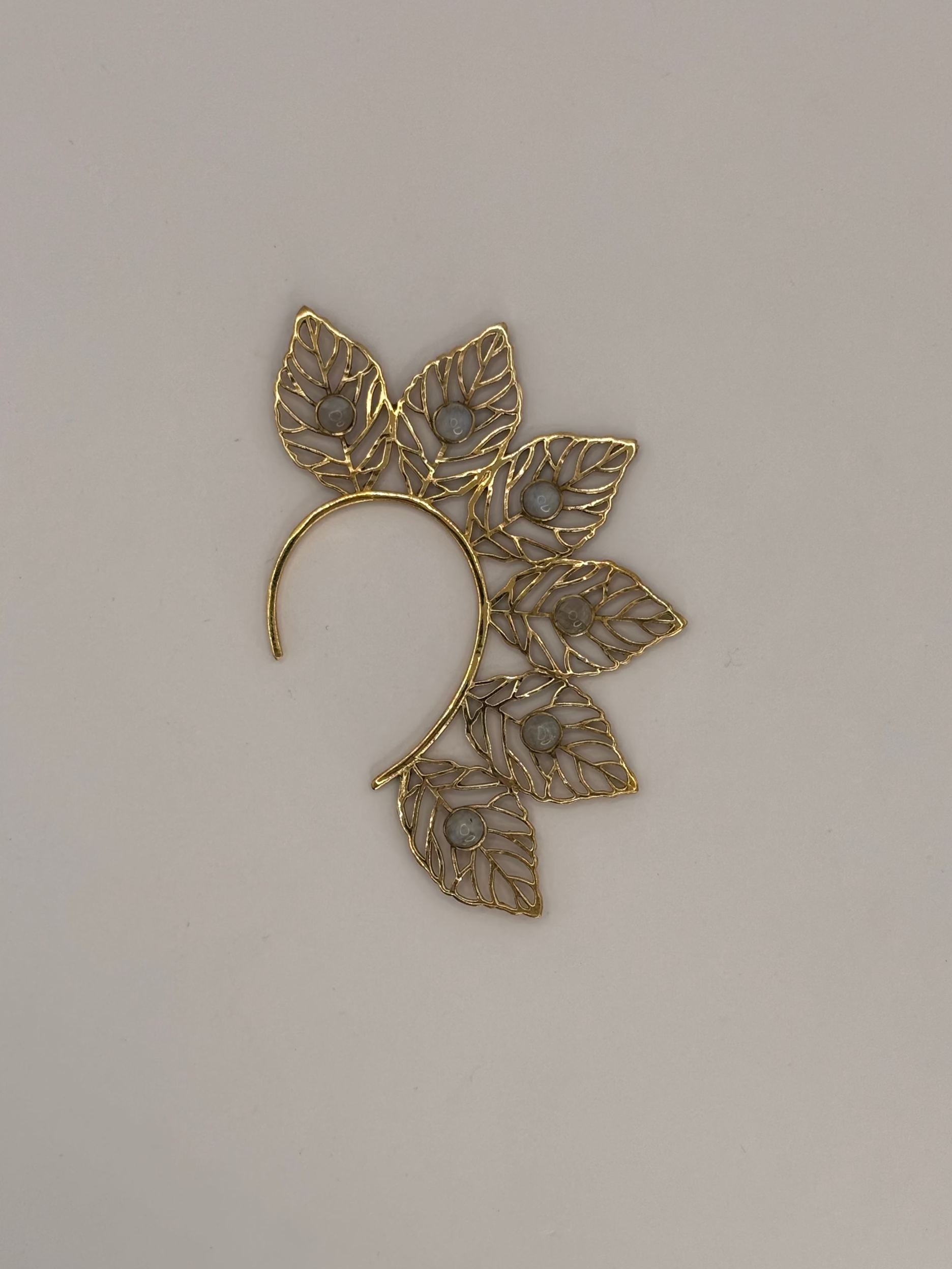 Gold Leaf Quartz Ear Cuff