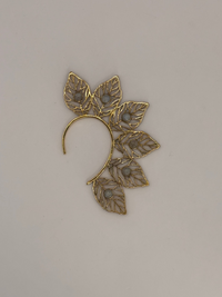 Gold Leaf Quartz Ear Cuff