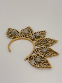 Gold Leaf Quartz Ear Cuff