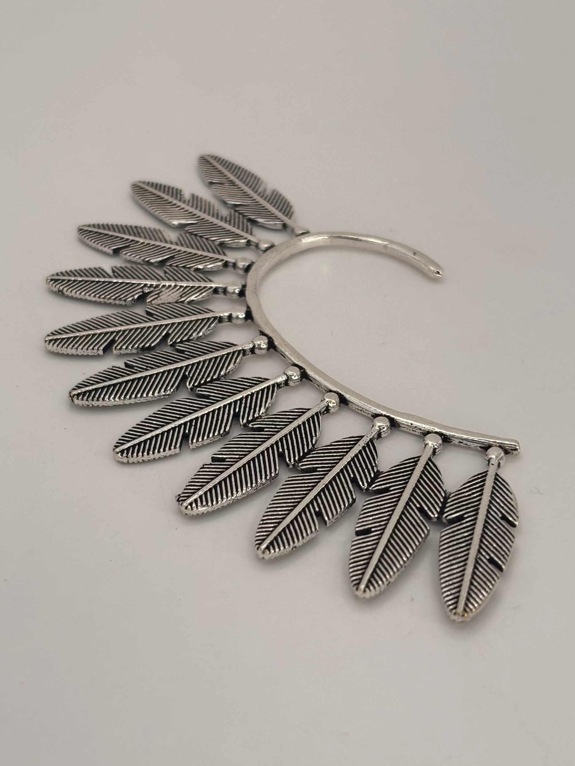 Silver Feather Ear Cuff