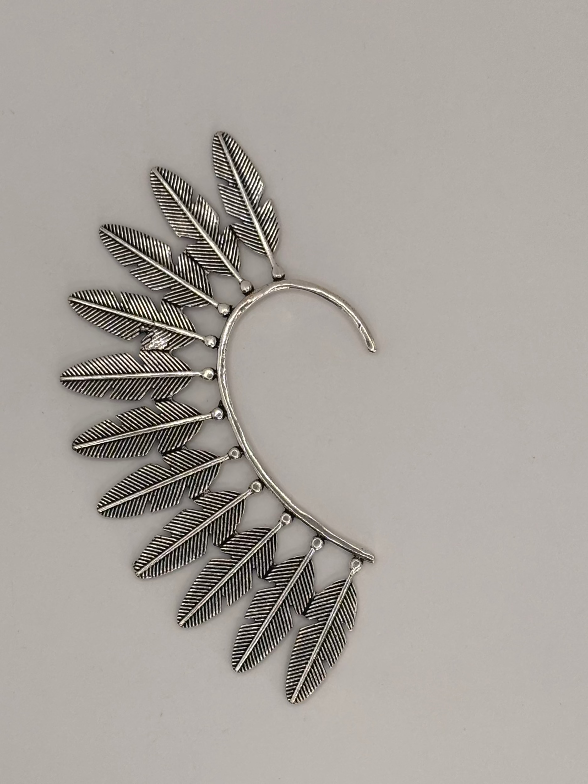 Silver Feather Ear Cuff