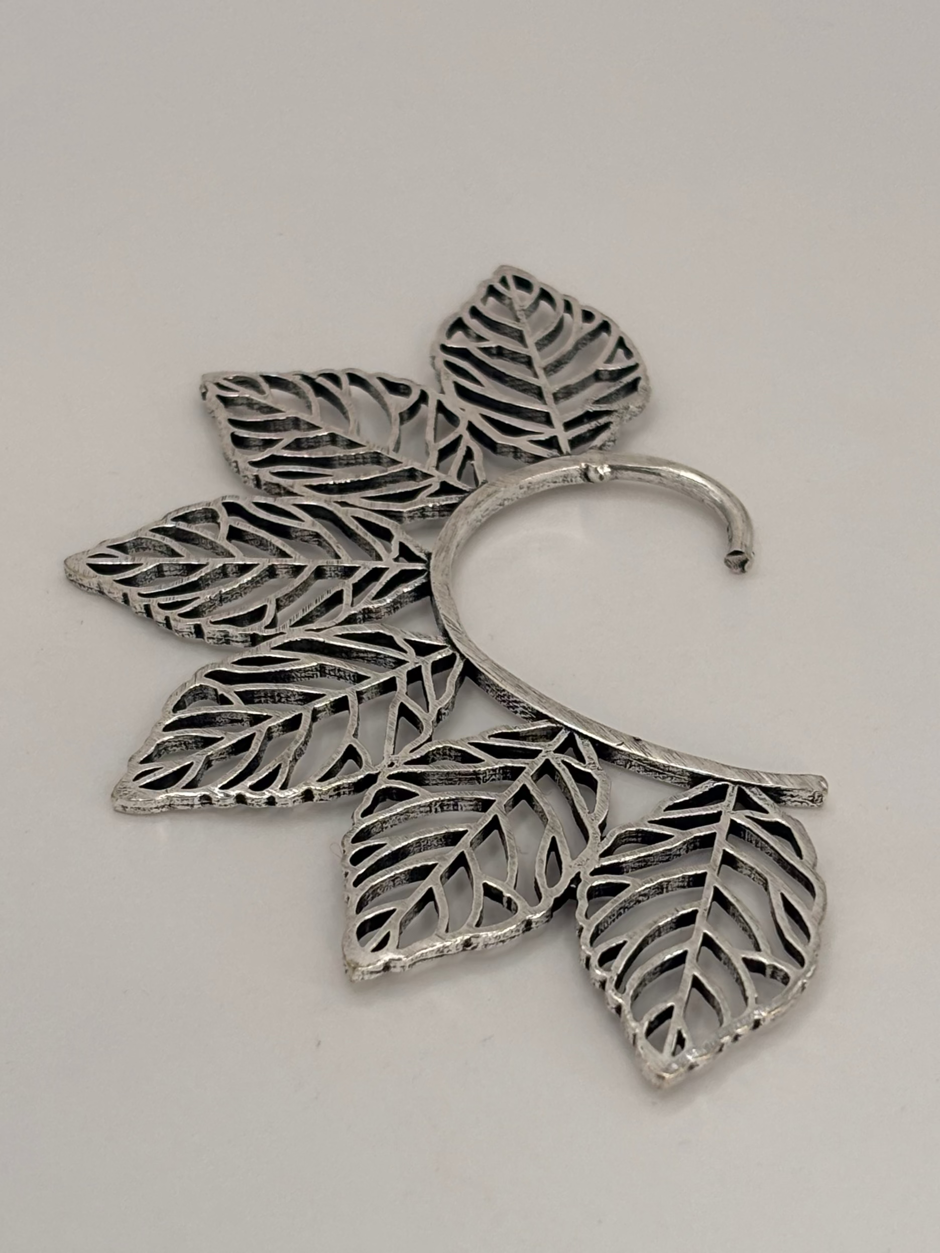 Silver Leaf Ear Cuff