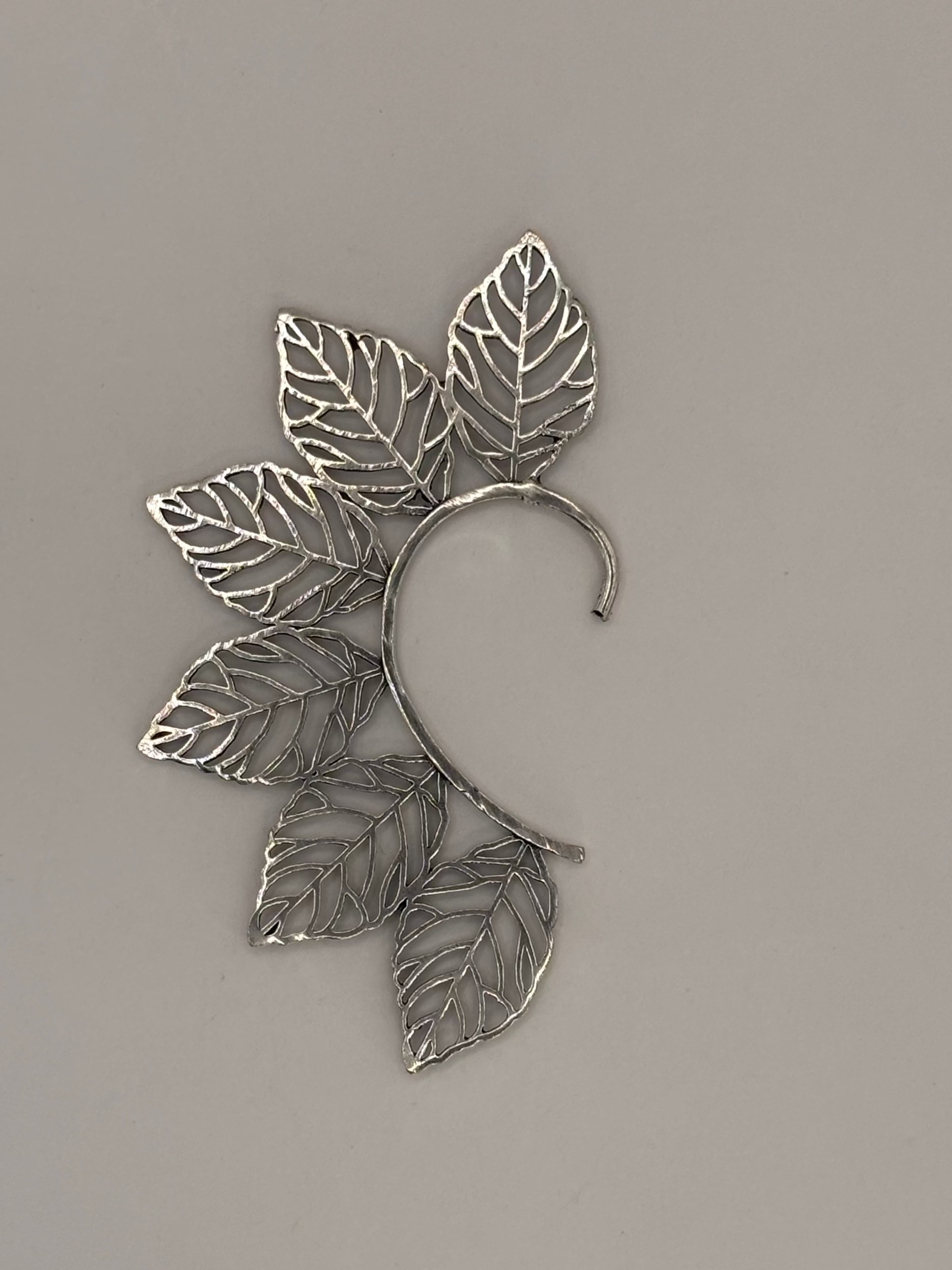 Silver Leaf Ear Cuff