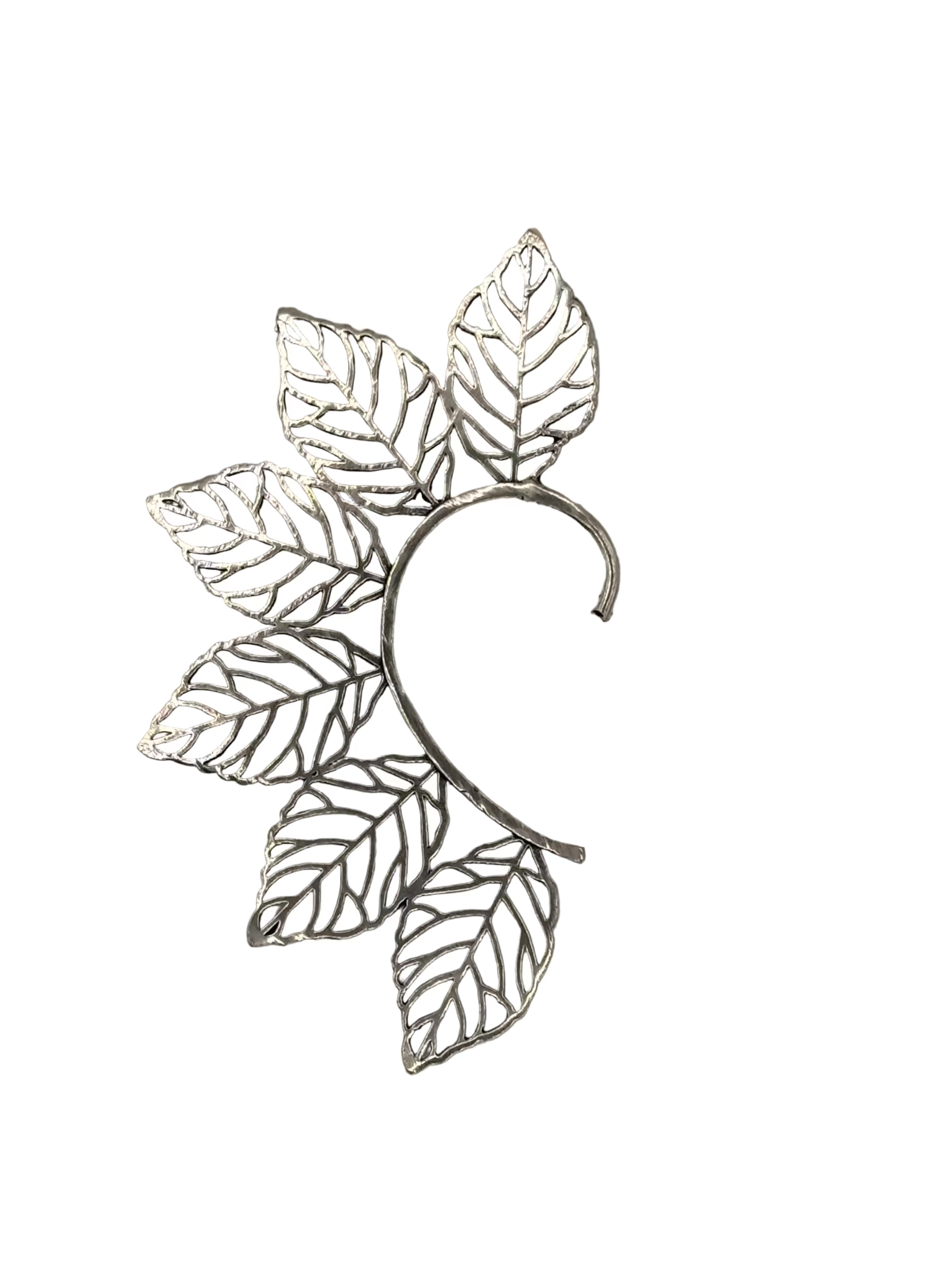 Silver Leaf Ear Cuff