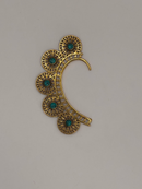 Turquoise Circular Gold Ear Cuff