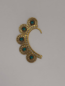 Turquoise Circular Gold Ear Cuff