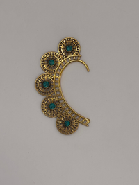 Turquoise Circular Gold Ear Cuff