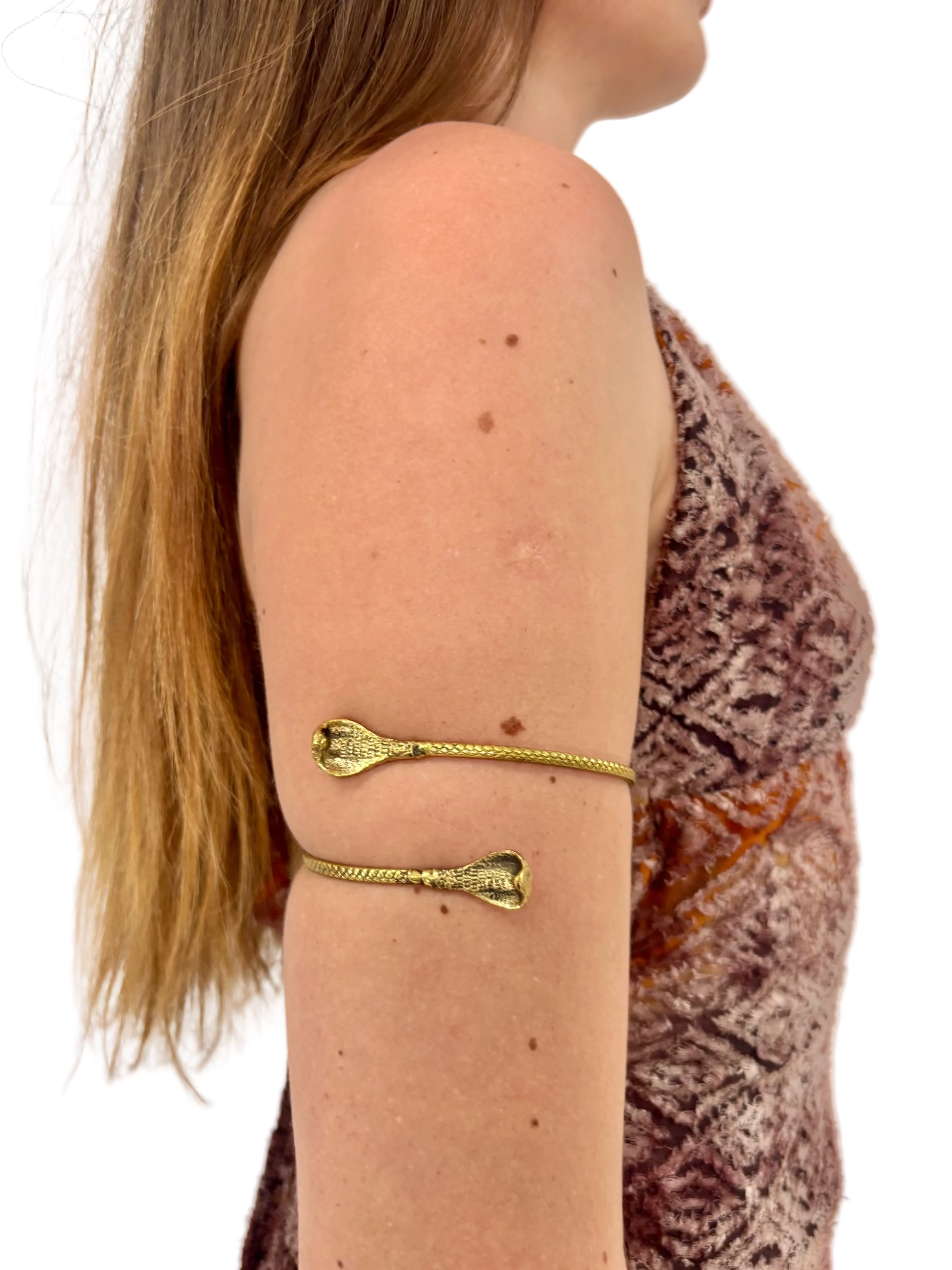 Gold Double Head Cobra Arm Cuff