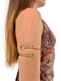 Gold Double Head Cobra Arm Cuff