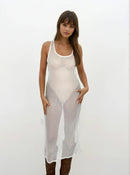 White Wolfkop Maxi Dress