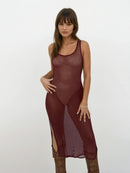 Red Wolfkop Maxi Dress