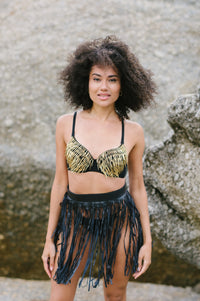 Leather Fringe Skirt