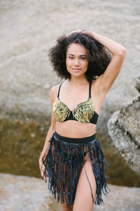 Leather Fringe Skirt