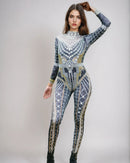 Military Rhinestone Jumpsuit