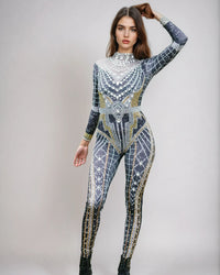 Military Rhinestone Jumpsuit
