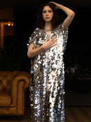 Silver Maxi Sequin Kimono