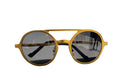 Gold Round Frame Black Lenses