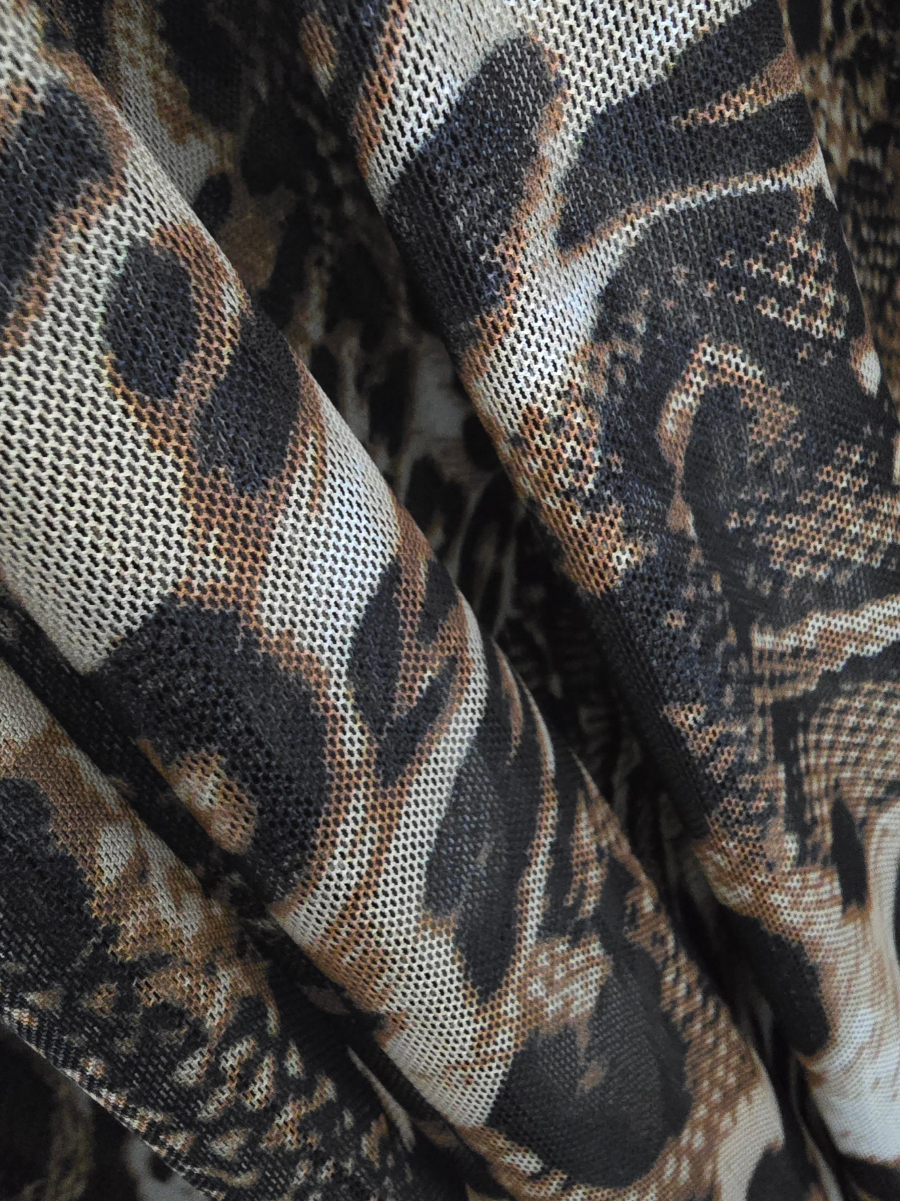 Leopard Mesh Long Sleeve Top