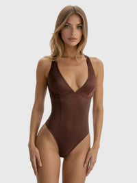 Brown G-string Bodysuit