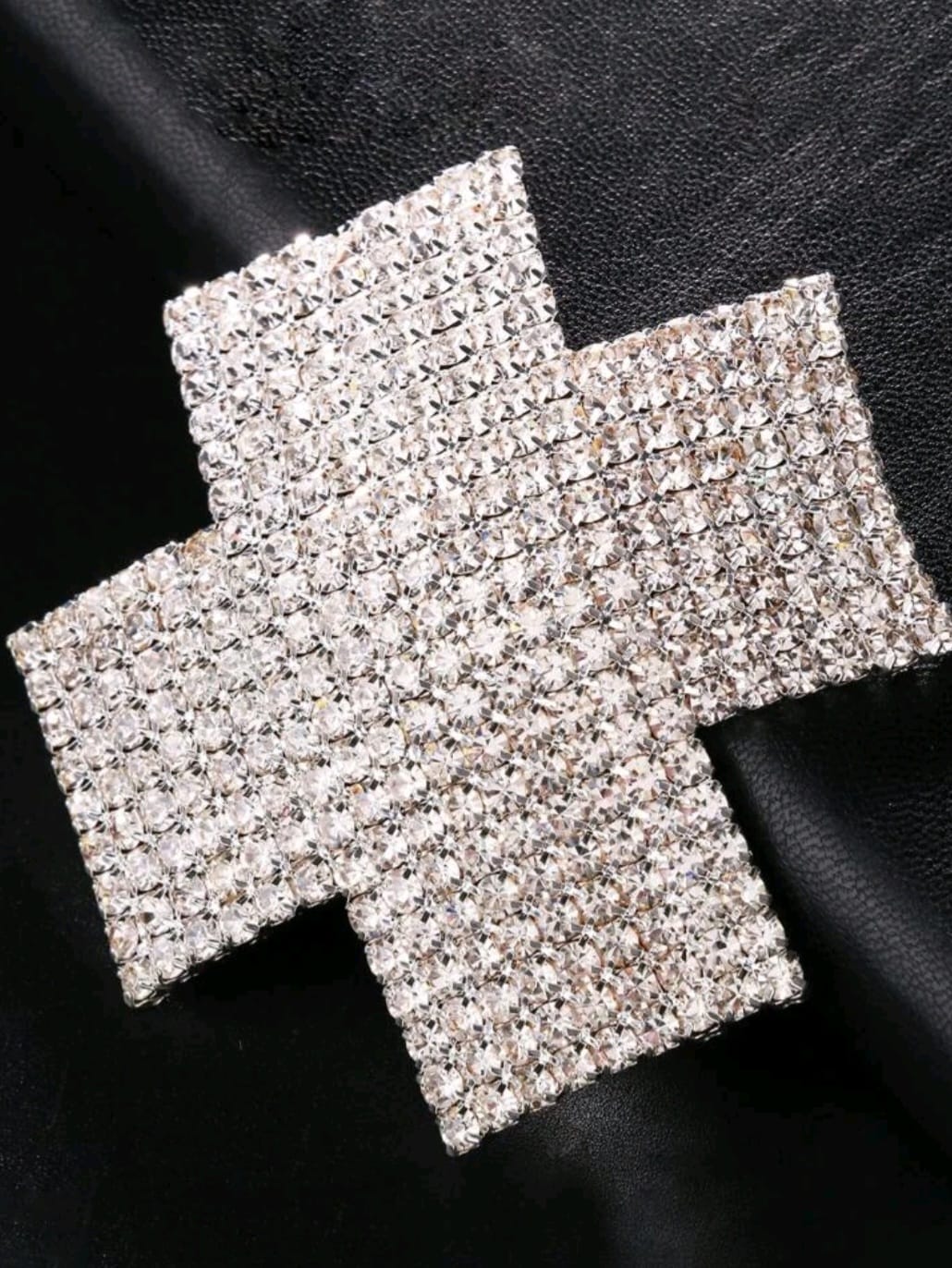 Silver Diamanté Cross Pasties