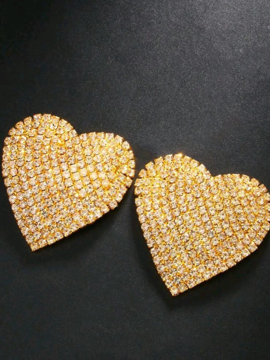 Gold Diamanté Heart Pasties