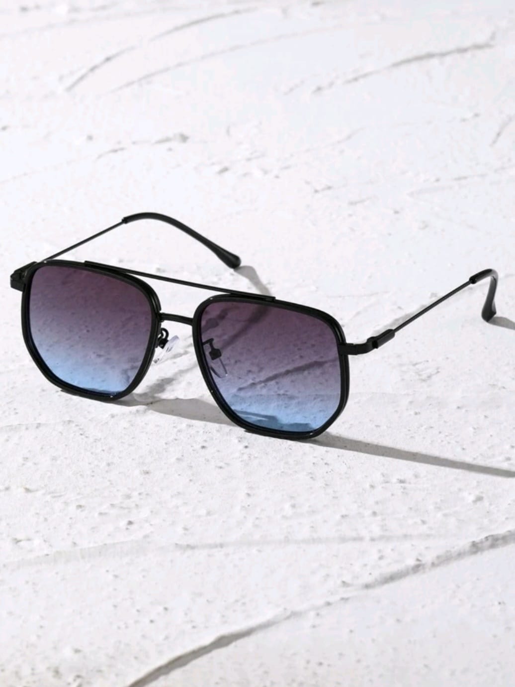 Blue Metal Frame Sunglasses