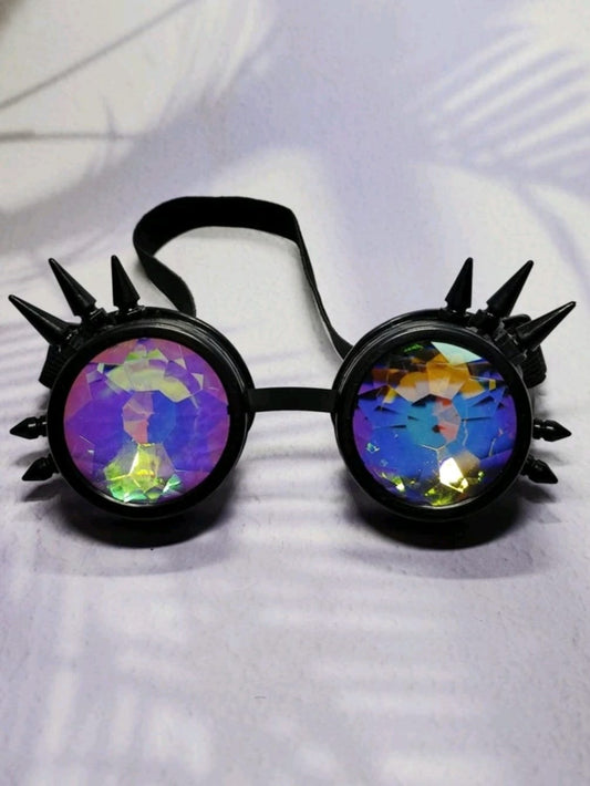 Black Kaleidoscope Spike Goggles