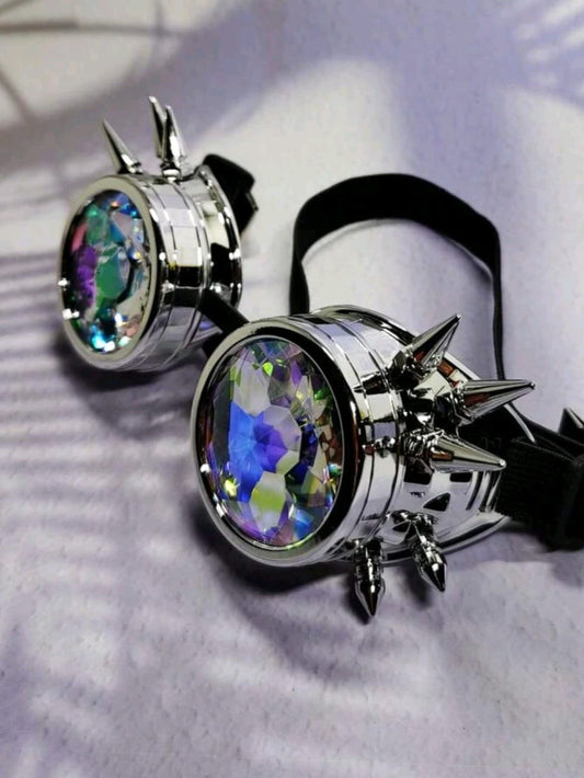 Silver Kaleidoscope Spike Goggles