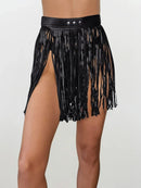 Leather Fringe Skirt