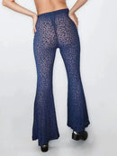 Navy Leopard Bell Bottoms
