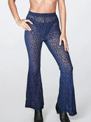 Navy Leopard Bell Bottoms