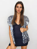 Silver Sequence Kimono