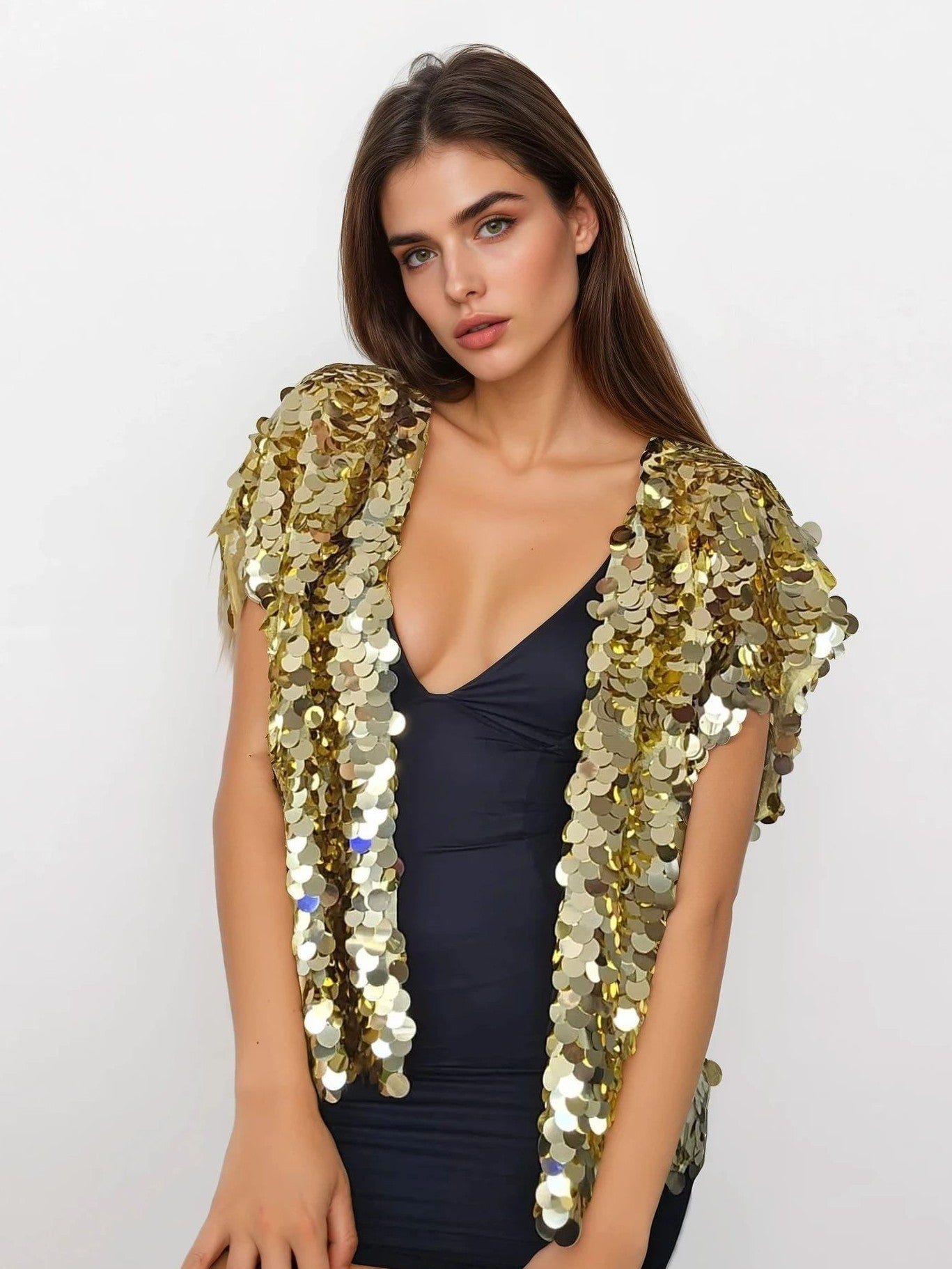 Gold Sequence Kimono