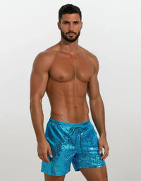 Blue Holographic Shorts