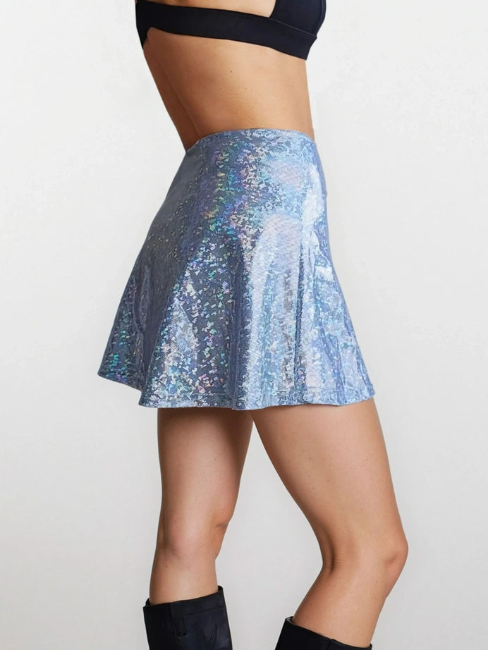 Aqua Holographic Skirt